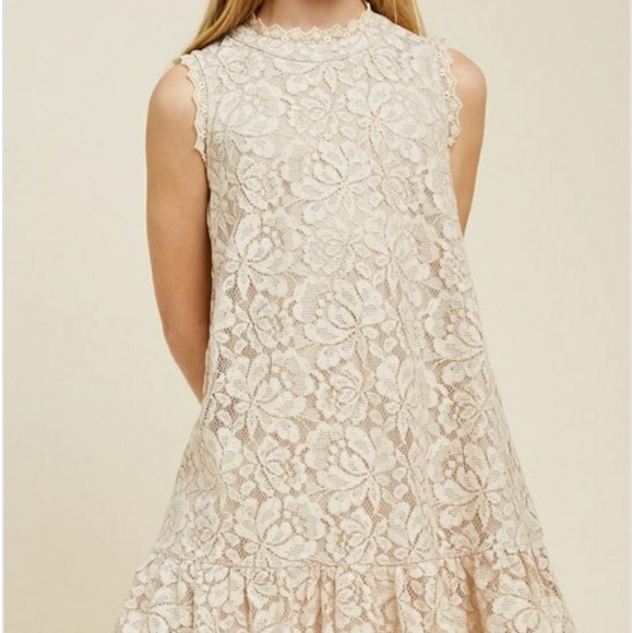 Lace Ruffle Hem Swing Dress - Picture 2 of 8